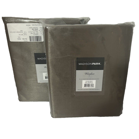 NEW Madison Park Emilia TWIST TAB Faux Silk Window Curtain Panels (2 Panels) - Picture 1 of 5